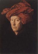 Jan Van Eyck Man in aRed Turban oil painting reproduction